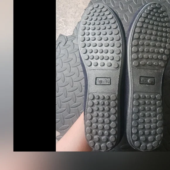 Men Navy Blue Belted Velvet Moccasins Shoes - Picture 9 of 11